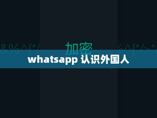 whatsapp 认识外国人