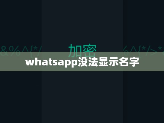 whatsapp没法显示名字