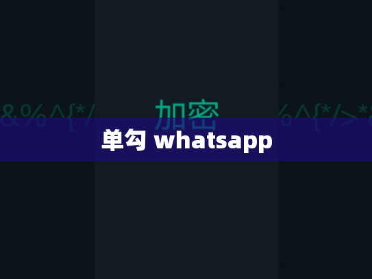 单勾 whatsapp