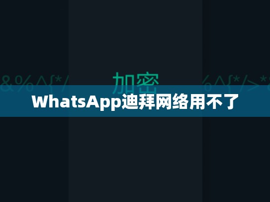 WhatsApp迪拜网络用不了