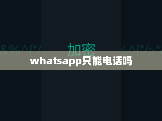 whatsapp只能电话吗