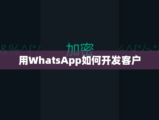用WhatsApp如何开发客户