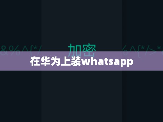 在华为上装whatsapp