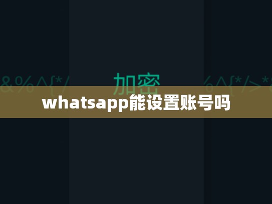 whatsapp能设置账号吗