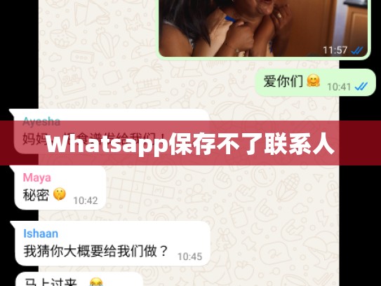 Whatsapp保存不了联系人