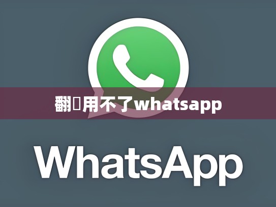 翻牆用不了whatsapp
