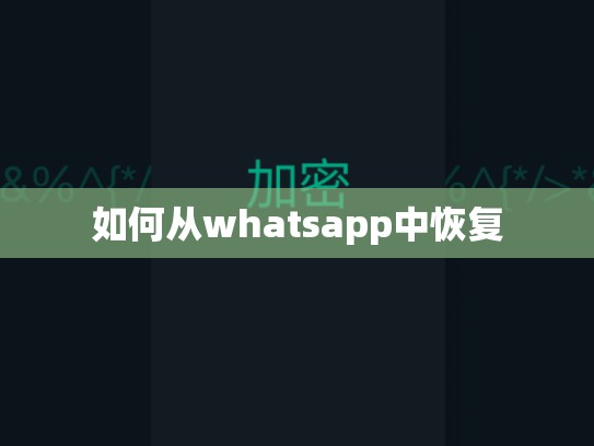 如何从whatsapp中恢复