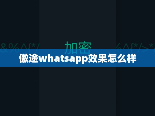 傲途whatsapp效果怎么样