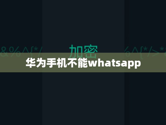华为手机不能whatsapp