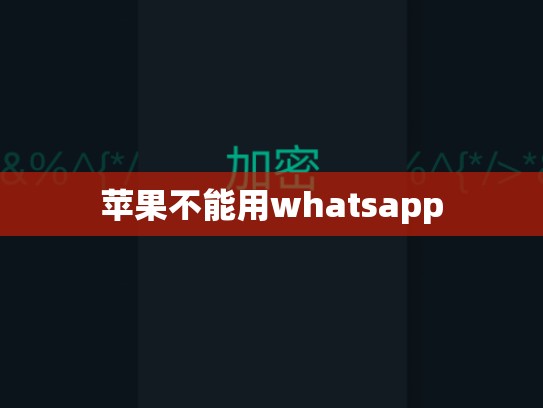 苹果不能用whatsapp