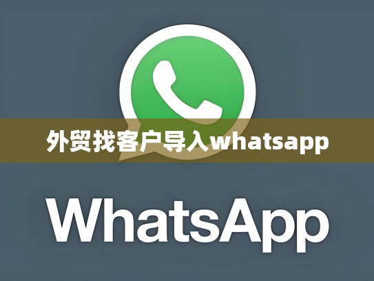 外贸找客户导入whatsapp