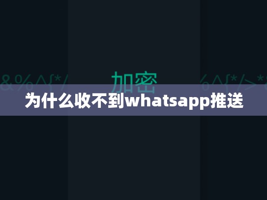 为什么收不到whatsapp推送
