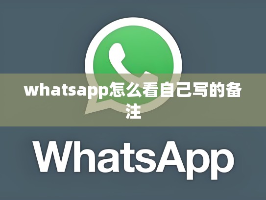 whatsapp怎么看自己写的备注