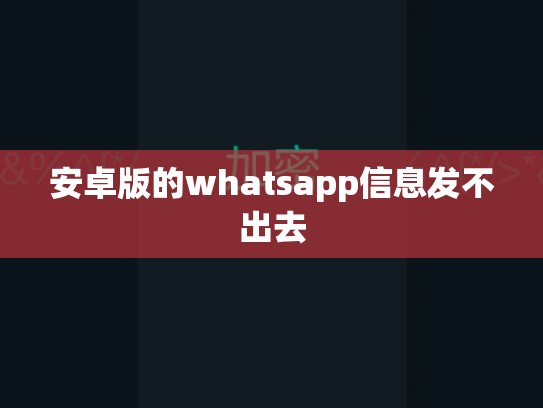 安卓版的whatsapp信息发不出去