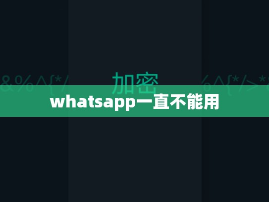 whatsapp一直不能用