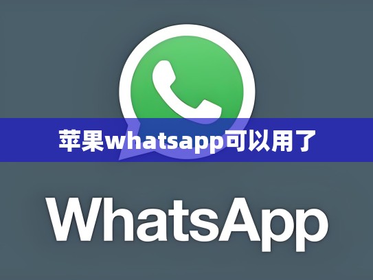 苹果whatsapp可以用了