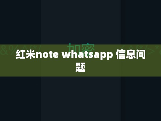 红米note whatsapp 信息问题