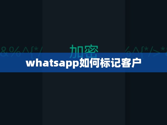 whatsapp如何标记客户