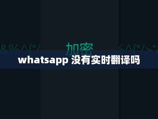 whatsapp 没有实时翻译吗