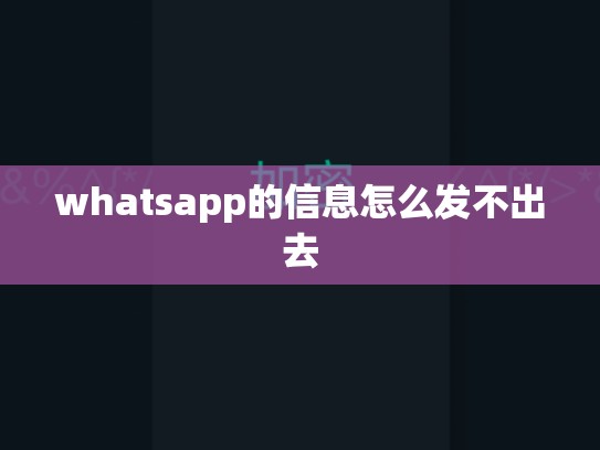 whatsapp的信息怎么发不出去