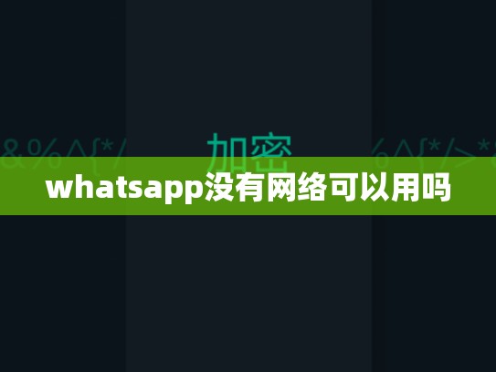 whatsapp没有网络可以用吗