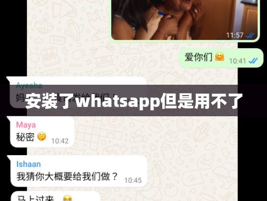 安装了whatsapp但是用不了