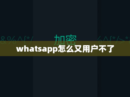 whatsapp怎么又用户不了