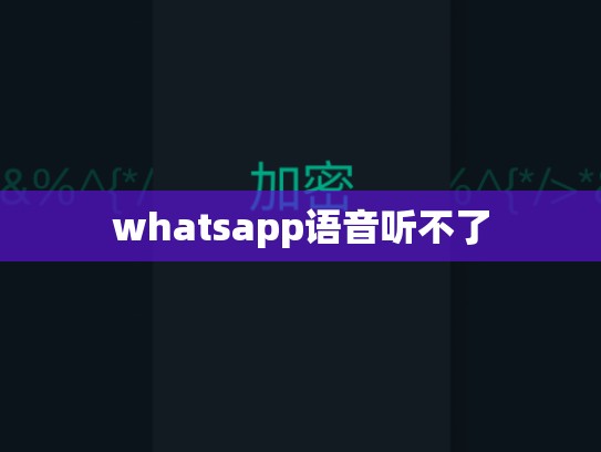 whatsapp语音听不了