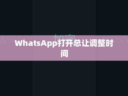 WhatsApp打开总让调整时间