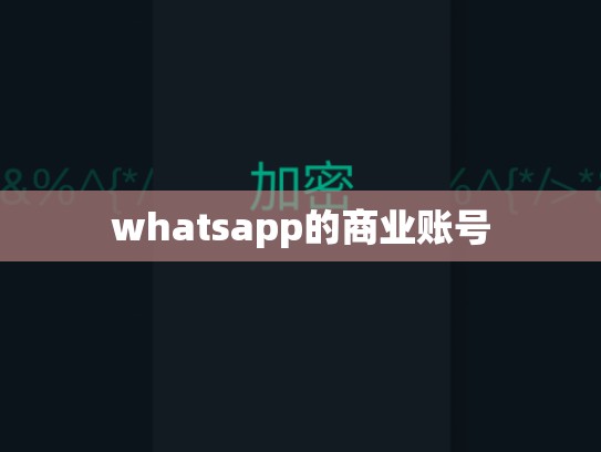 whatsapp的商业账号