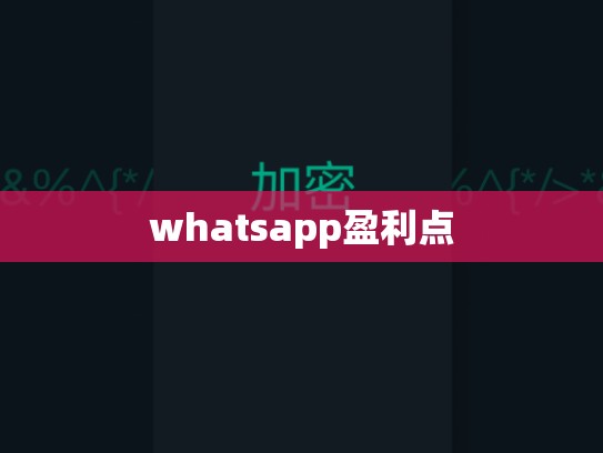 whatsapp盈利点