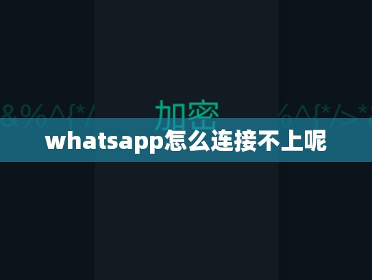whatsapp怎么连接不上呢
