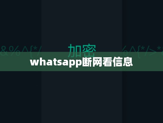 whatsapp断网看信息
