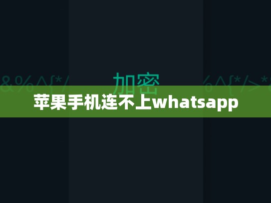 苹果手机连不上whatsapp