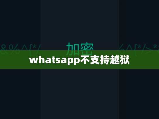 whatsapp不支持越狱