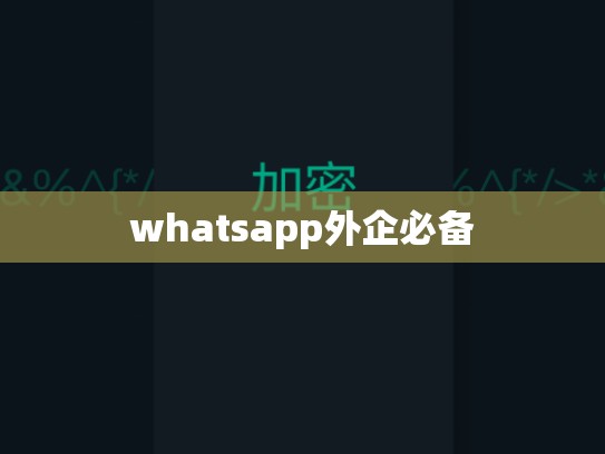 whatsapp外企必备
