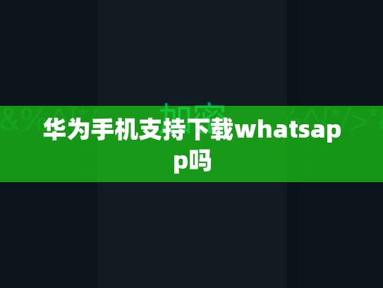 华为手机支持下载whatsapp吗