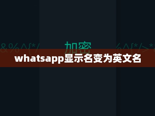 whatsapp显示名变为英文名
