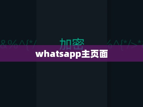 whatsapp主页面