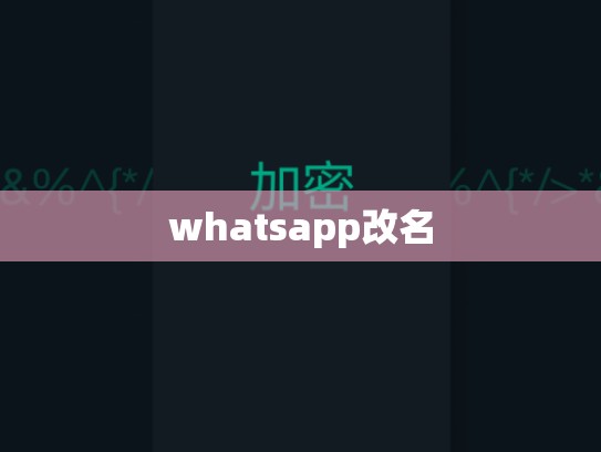 whatsapp改名