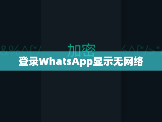 登录WhatsApp显示无网络