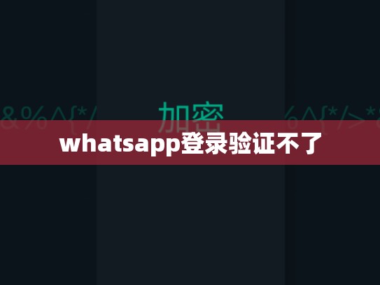 whatsapp登录验证不了