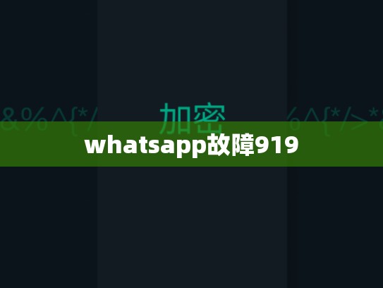whatsapp故障919
