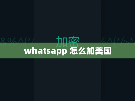 whatsapp 怎么加美国