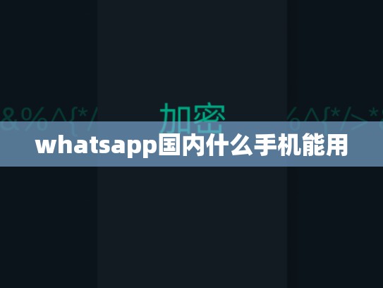 whatsapp国内什么手机能用