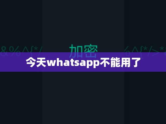 今天whatsapp不能用了