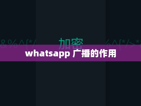 whatsapp 广播的作用