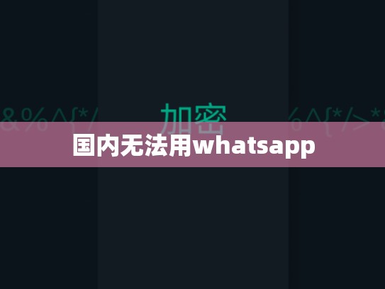 国内无法用whatsapp
