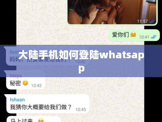 大陆手机如何登陆whatsapp