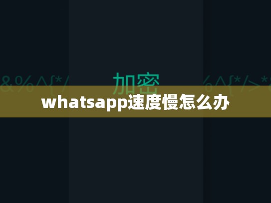 whatsapp速度慢怎么办